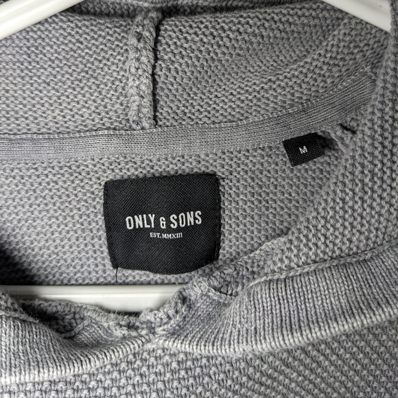ONLY & SONS GREY HALF ZIP-UP MENS SWEATSHIRT - Picture 4 of 8
